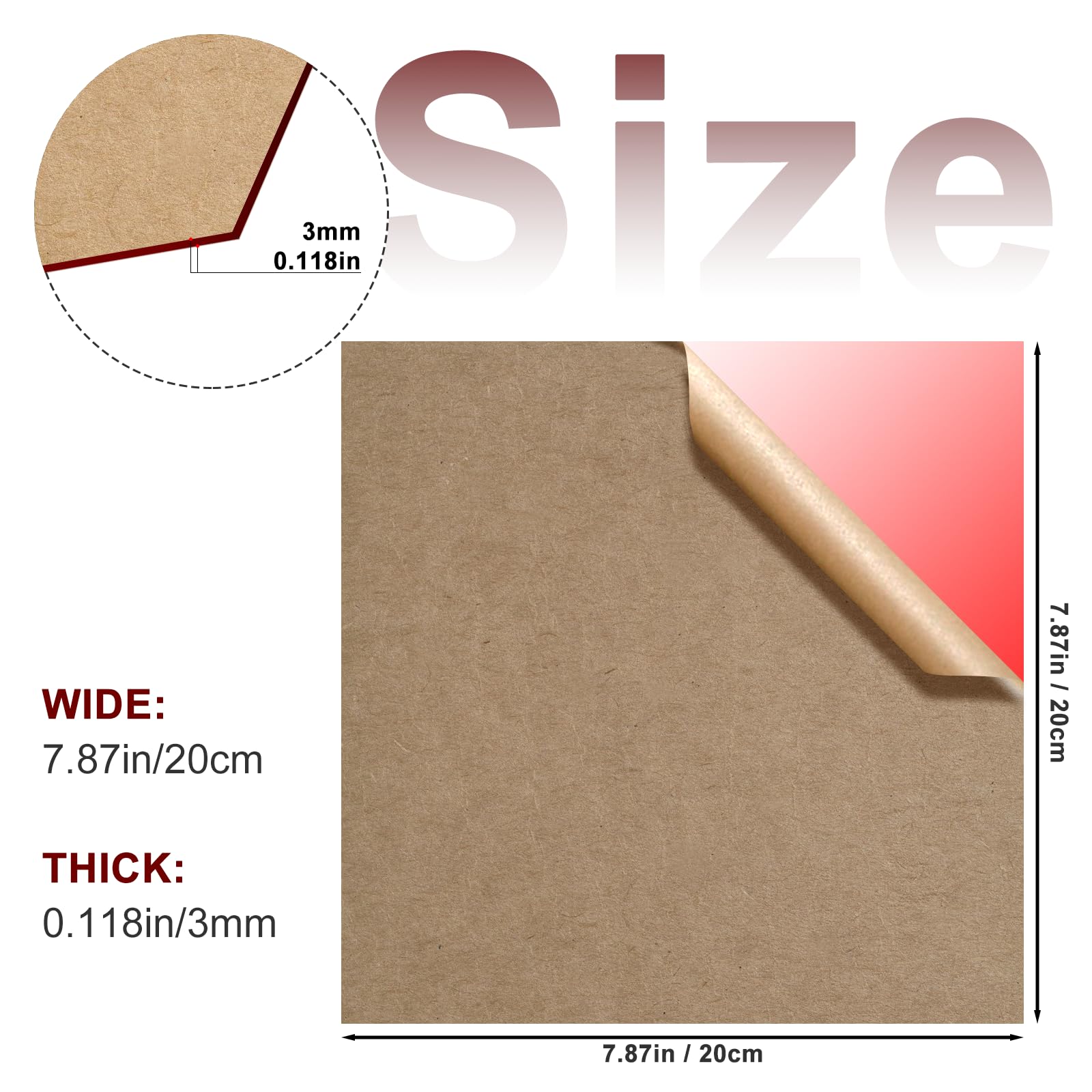 Red Acrylic Sheet - 8x8, 6 Pcs, Laser Engraving -2