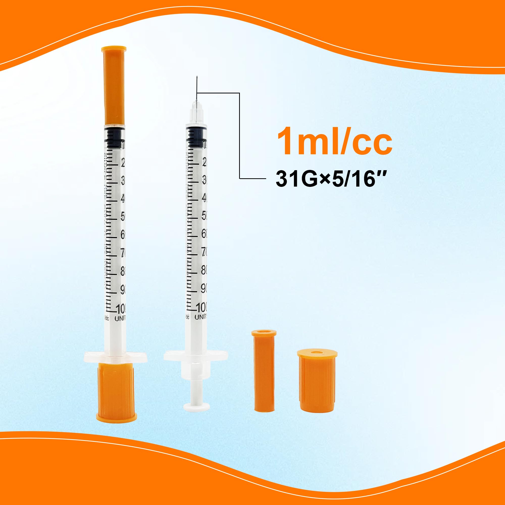 100 Pack 1mL Syringes, 31G 8mm, Individually Wrapped — Amazon image 6