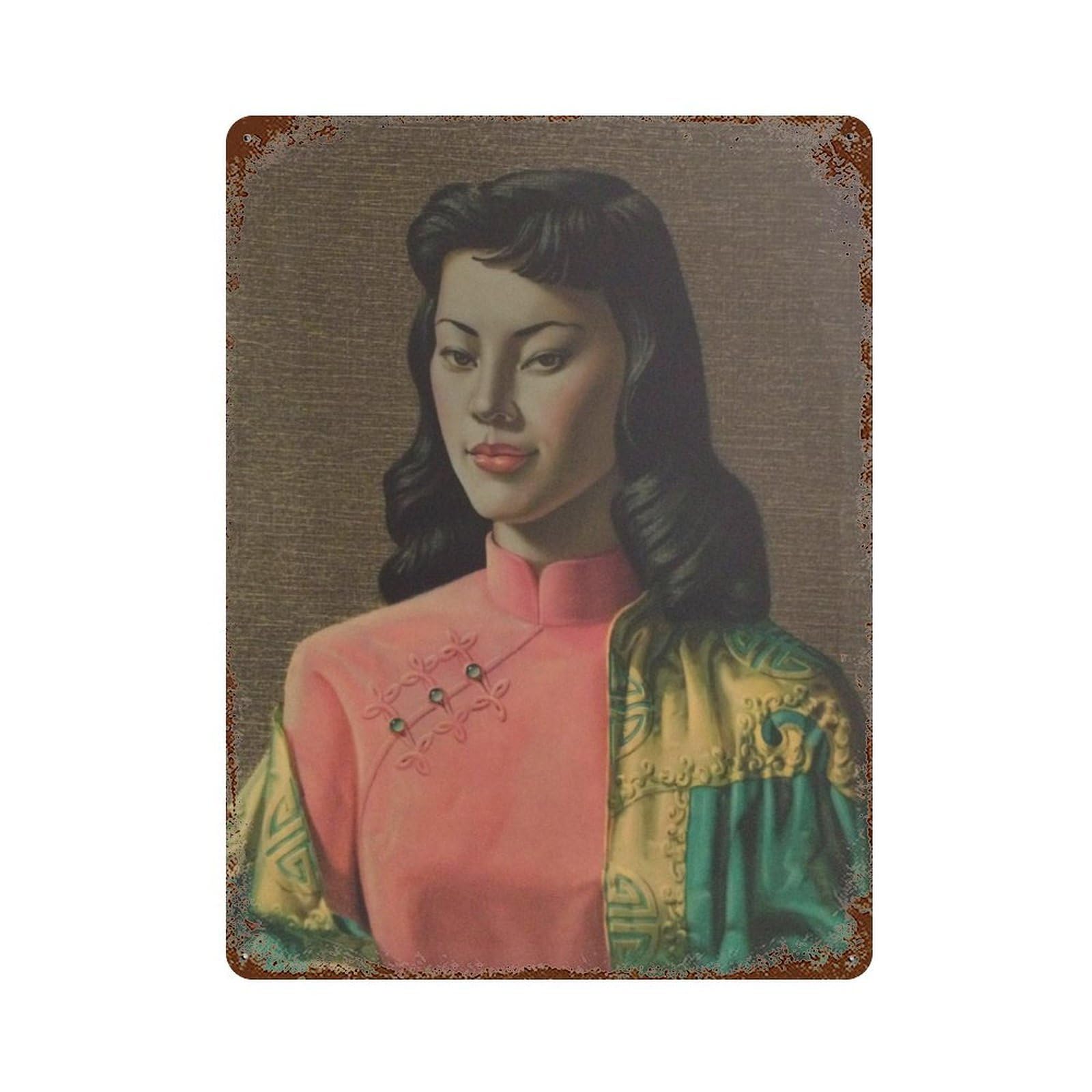 xiaoxiaoshen Artist Vladimir Tretchikoff Oriental (3) Wall Decor Art Metal Tin Poster Modern Home Decor Art Home Bar Shop Decorations Vintage Sign 40x30cm