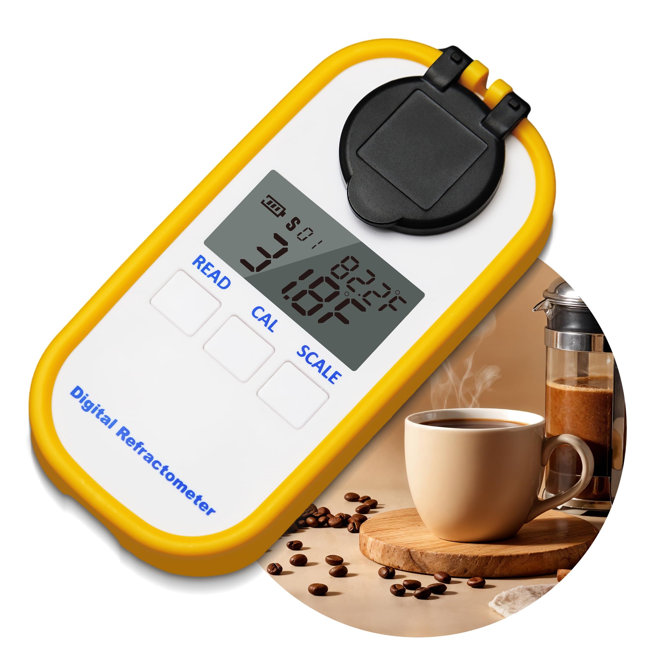 densitómetro, alta precisión Medidor de densidad de azúcar bebidas de café, café portátil Brix Medidor de TDS Digitales, Temperatura disponible
