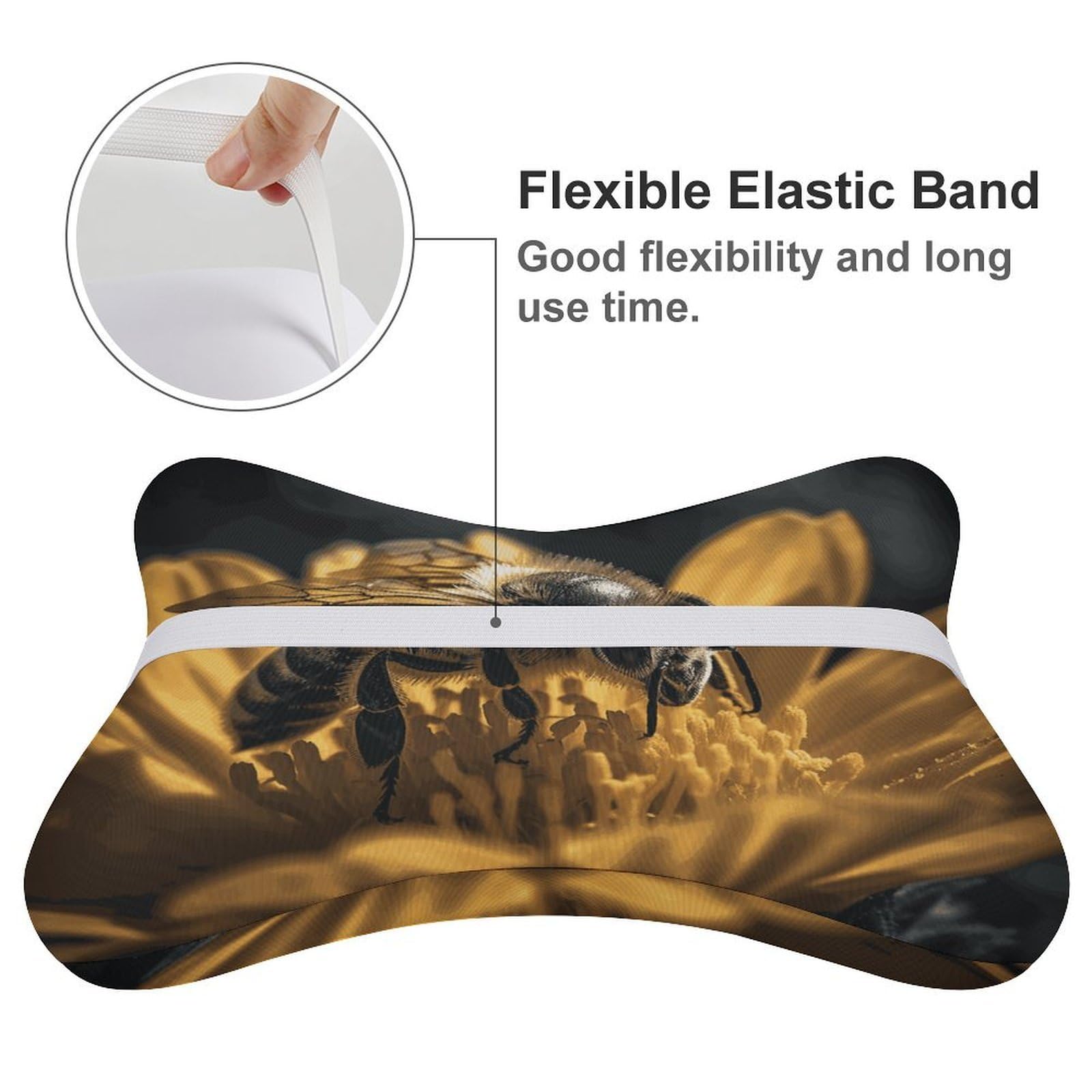 Almohada Serious Bee, núcleo de almohada de espuma viscoelástica, cojín, proporciona apoyo para el cuello, almohadas de coche para viajes y oficinas en casa.