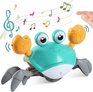 Escape Crawling Crab,Baby Toy Tummy Time Toys, Sensory Induction Crabs with Automatically Avoid Obstacles, 3+Walking Toddler,Infant Music Toys Fun Gift for Boy Girl Toddlers
