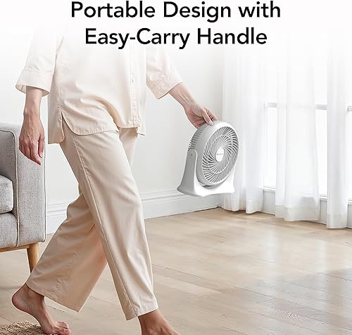 Miniatura 8 de Comfort Zone Ventilador circulador de aire de mesa de alta velocidad de 11 pulgadas, ventilador personal silencioso con 3 velocidades e inclinación