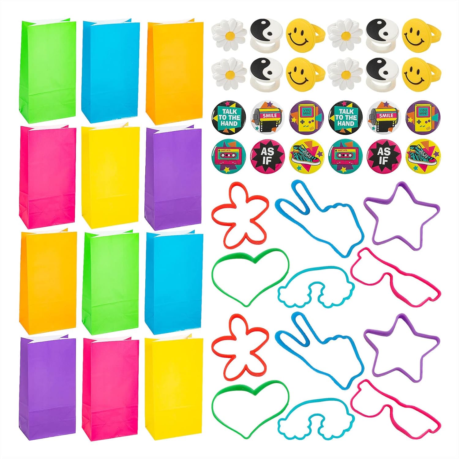 90's Mix Party Pack - Dessert Plates, Floppy Disk Napkins, Forks, Table Cover, Banner, and I Love the 90's Balloons (Serves 16) : Grocery & Gourmet Food