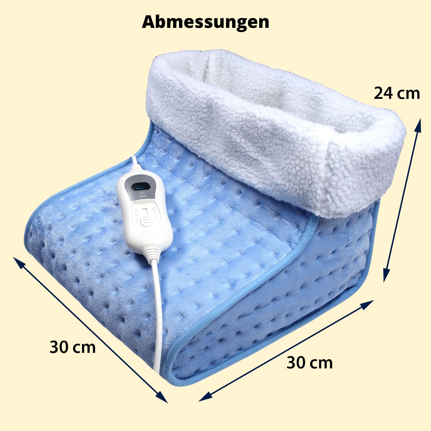 Syntrox Germany Atmungsaktiver Elektrischer Fußwärmer Wasilla, Fußheizung für den Winter,Hausschuhe Schuhe, beheizter Fußwärmer, Massagegerät, Heizung, 100 Watt, Fernbedienung, 3 Temperaturstufen