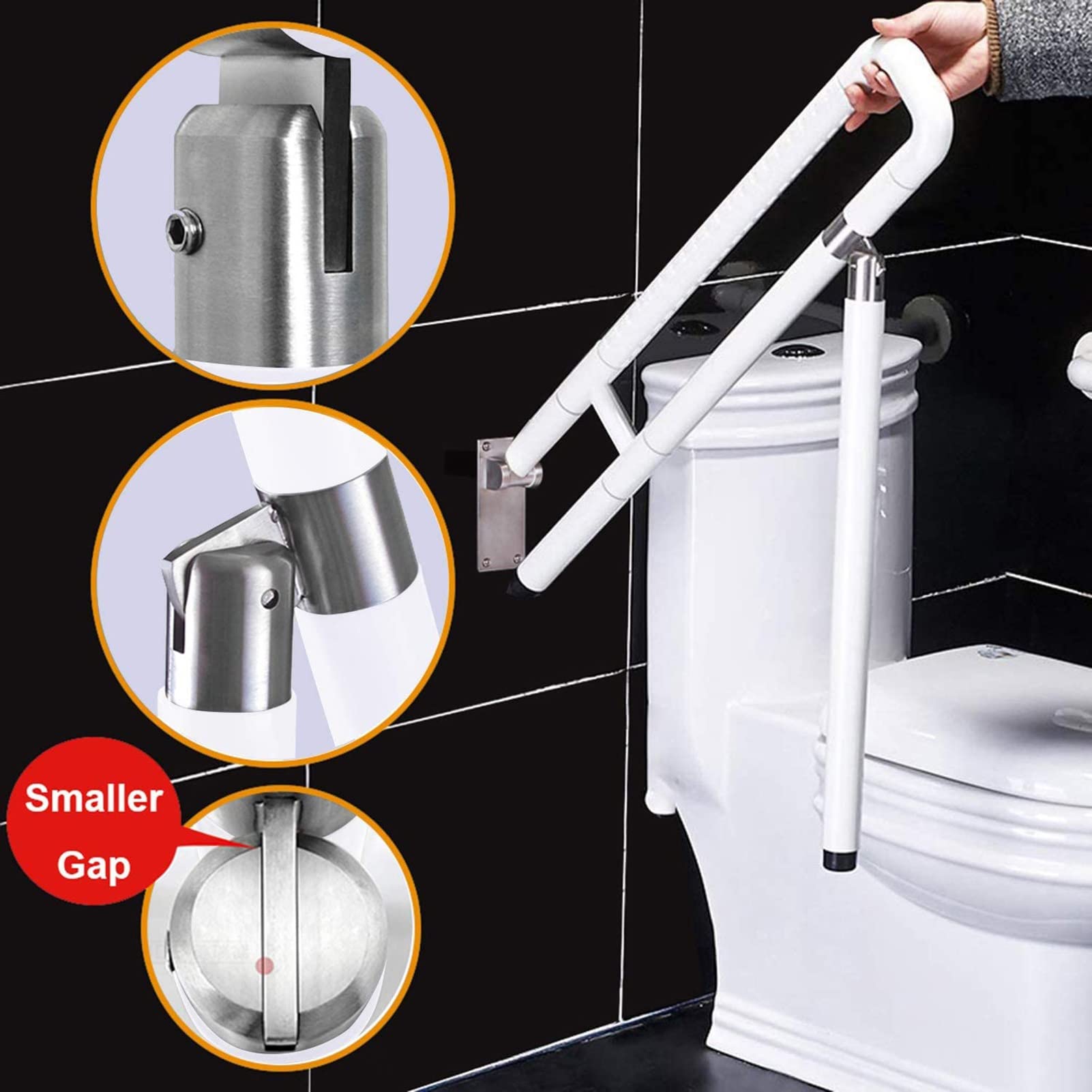 Maniglioni di Supporto per disabili Anziani, corrimano di Sicurezza in Acciaio Inox per WC, Maniglia Ribaltabile per Bagno, Impugnatura di Supporto per l'equilibrio, casa, Hotel, d