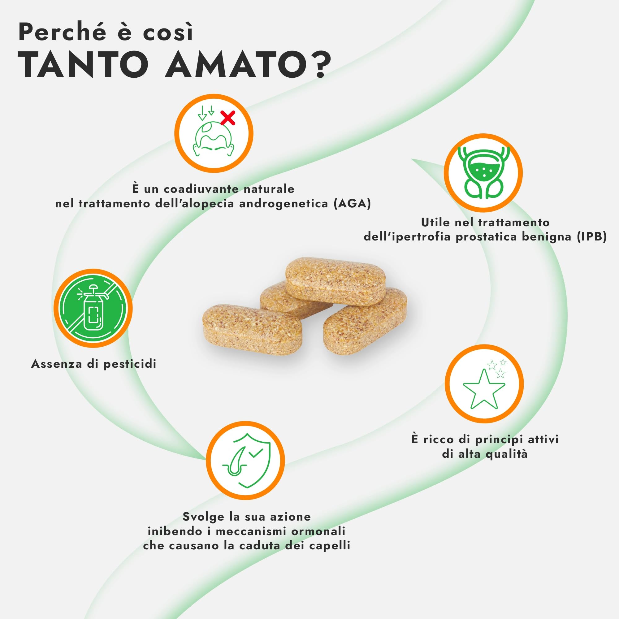 Vitaminity Ajuga Anti-DHT Complex, Integratore per calvizie e prostata, a base di Ajuga e altri estratti vegetali anti-DHT - Formato da 120 compresse