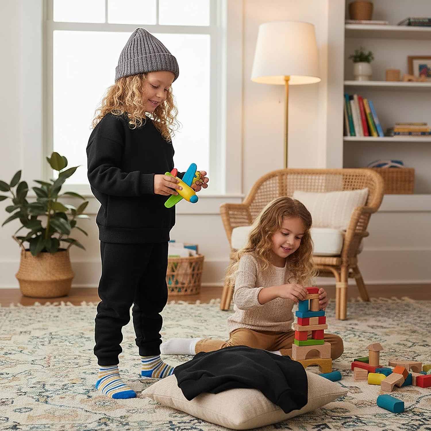 SOBOWO Toddler Baby Boy Clothes Winter Solid Long Sleeve Pullover Sweatshirt Pants 2Pcs Fall Outfits Sweatsuit Set 24M-6Y - Image 4