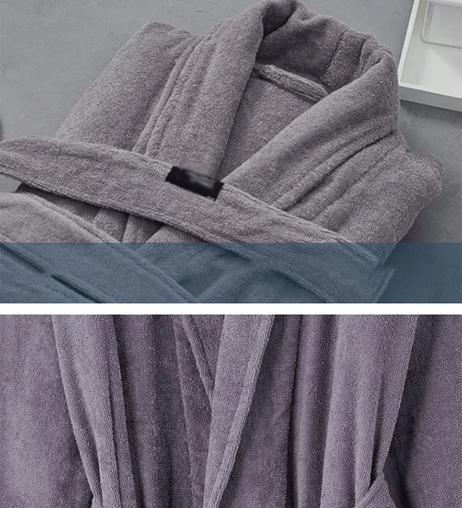 Dla dorosłych Odzież domowa Długi szlafrok, Bawełniany szlafrok frotte unisex wielokolorowy Rozmiary L XL XXL(Light gray,Unisex/XL)