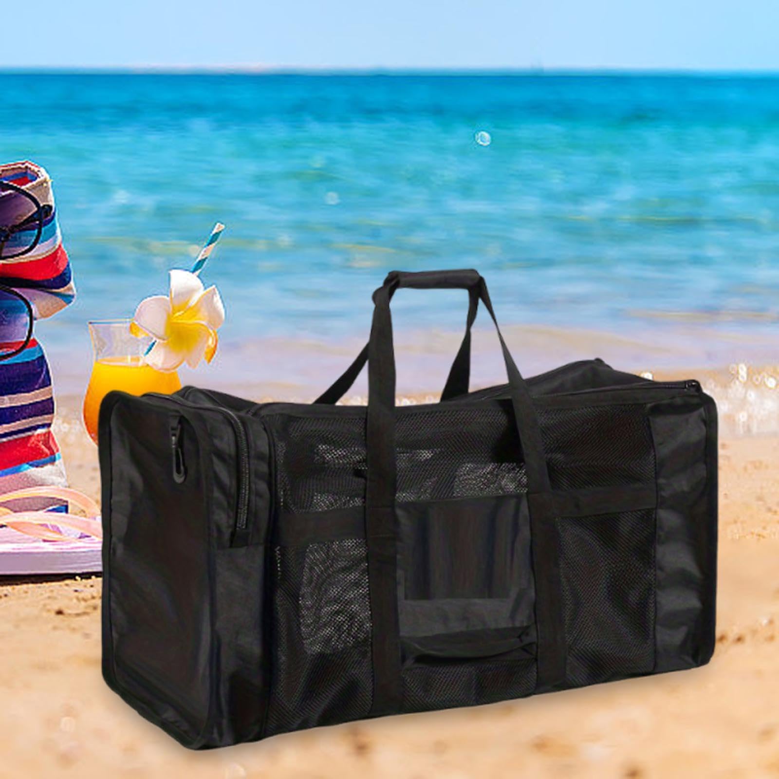Borsa Da Sub di Capacità per Uso in Spiaggia E in Piscina, Nero
