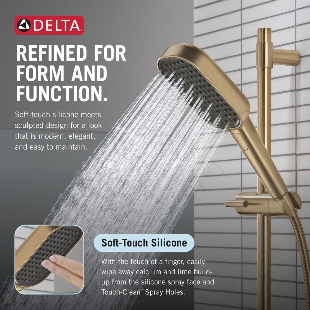 Delta Doccetta a mano con asta scorrevole, in oro spazzolato, 1,75 GPM, 51815-CZ-PR