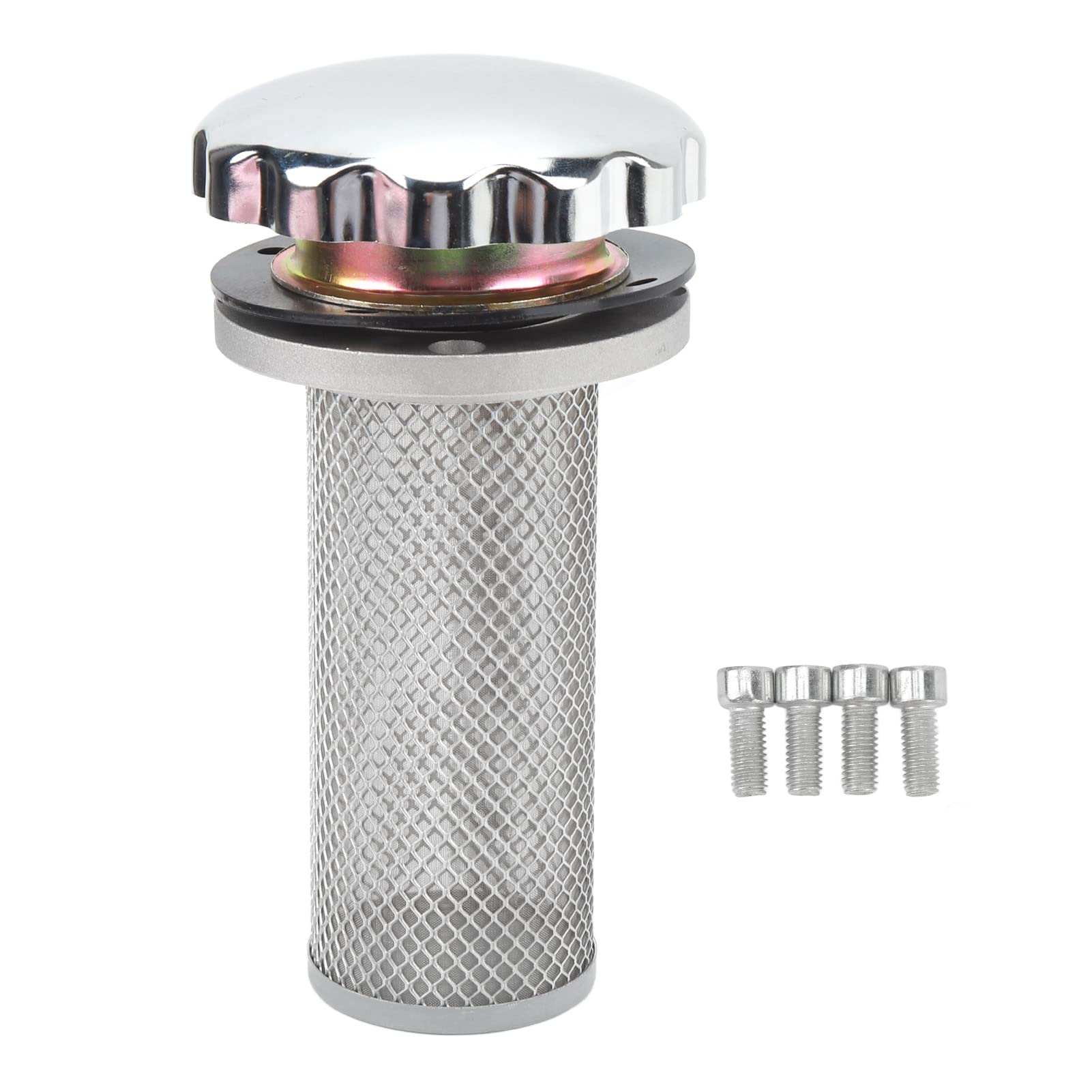 Reniflard hydraulique en acier inoxydable pour réservoirs de fioul avec tamis fin – Filtre à air amovible avec 4 vis pour industries métallurgiques, pétrolières et chimiques –