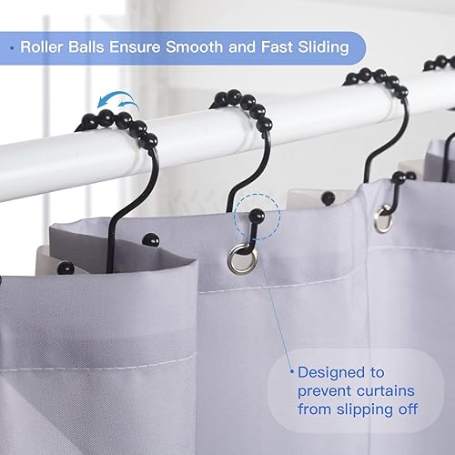 Miniatura 4 de Anillos de cortina de ducha, ganchos para cortina de ducha, anillos de cortina de ducha de acero inoxidable resistentes al óxido, ganchos de cortina
