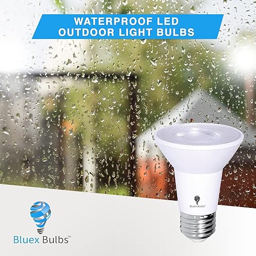 Miniatura 4 de PAR20 - Paquete de 2 bombillas LED de inundación para exteriores, 8 W, 75 W, equivalentes a 500 lúmenes, regulables, impermeables, E26, 5000 K,