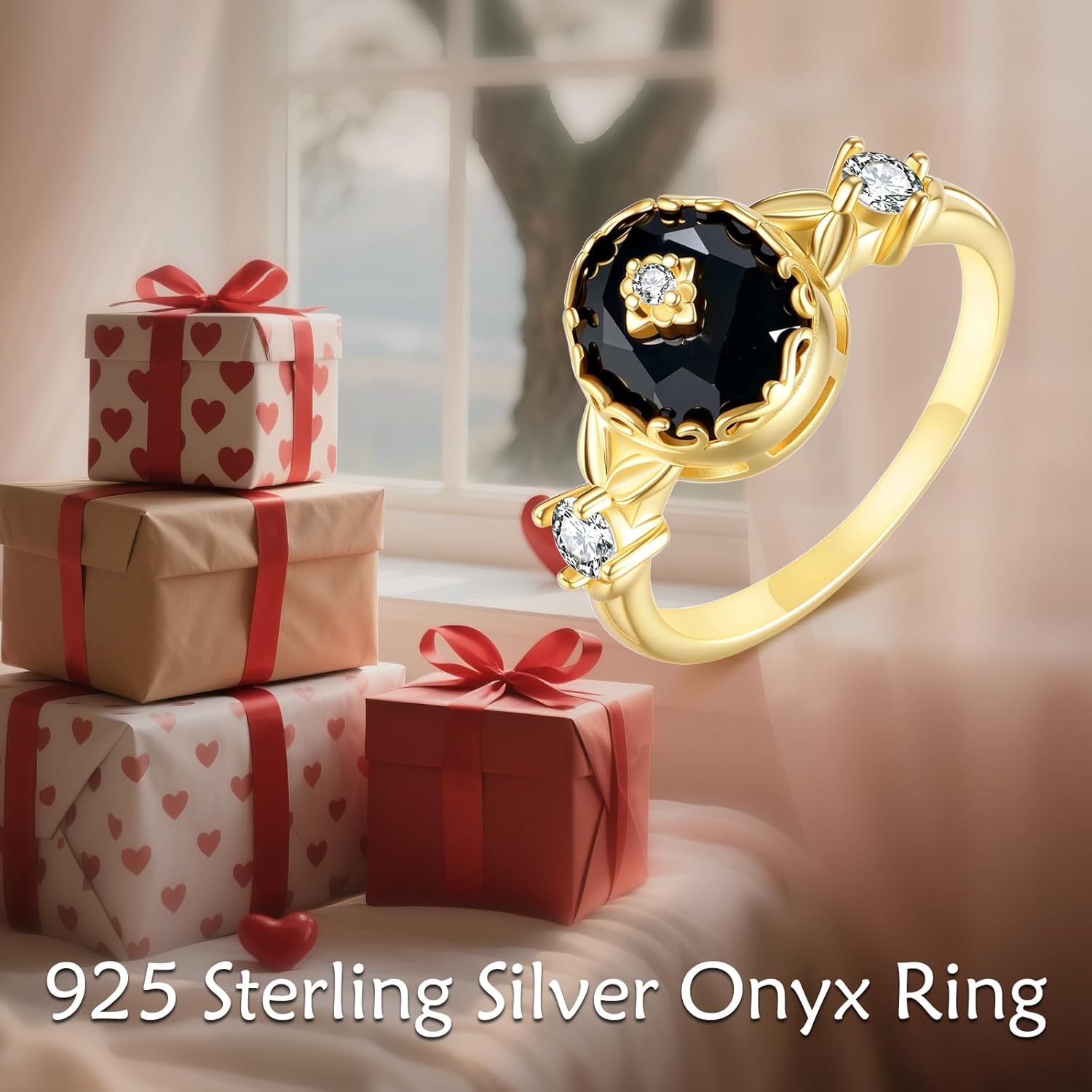 Black Onyx Ring Sterling Silver Onyx Jewelry Gift for Women - Image 6