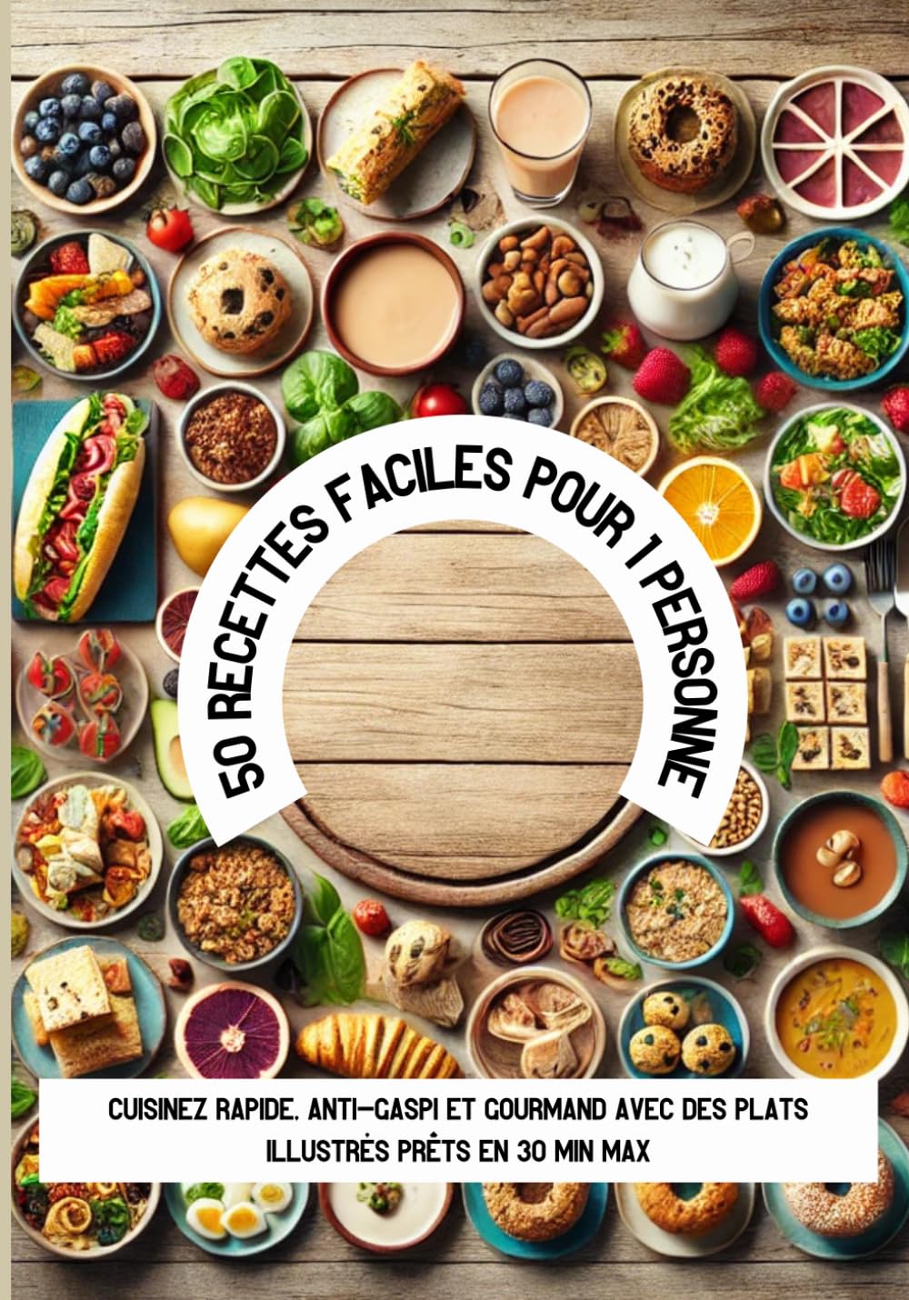 50 Recettes Faciles pour 1 Personne: Cuisinez rapide, anti-gaspi et gourmand avec des plats illustrés prêts en 30 min max