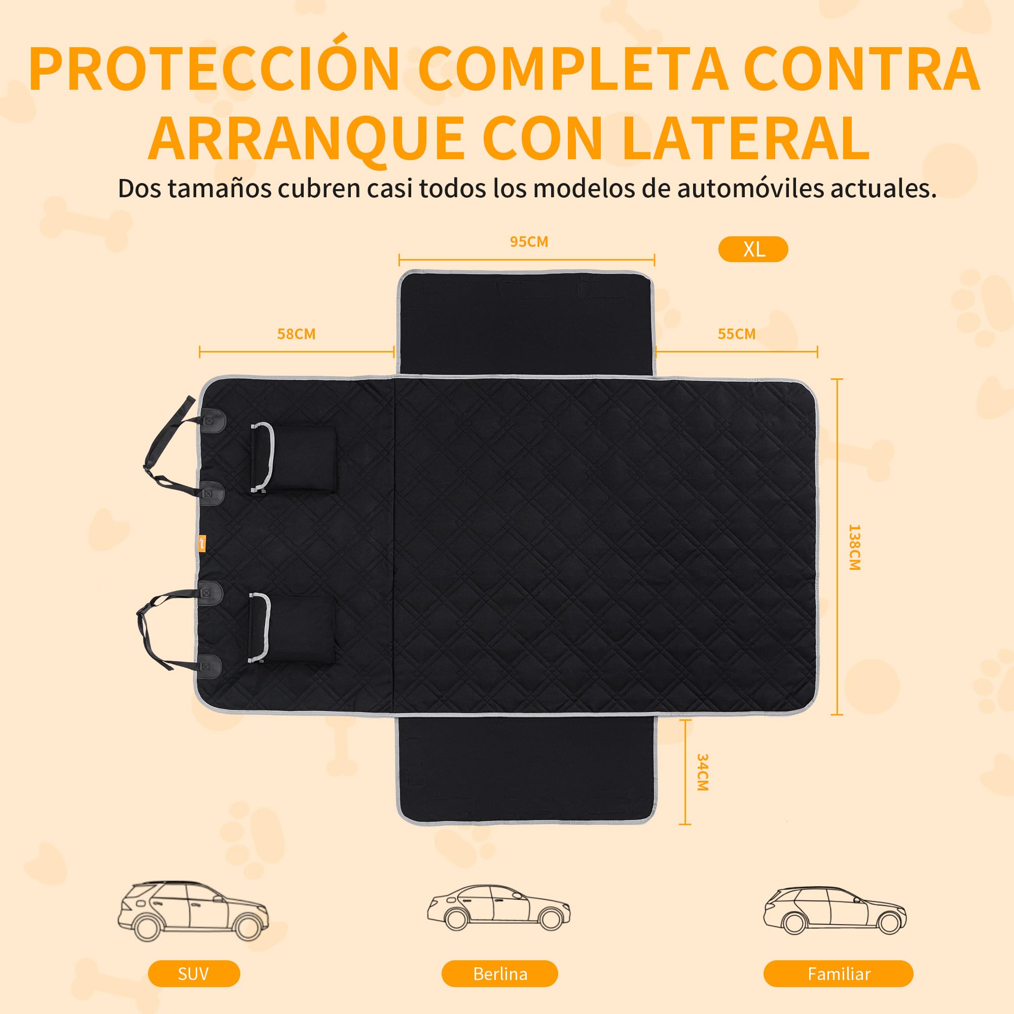 Toozey Protector Funda de Maletero de Coche Alfombrilla con protección Lateral - Universal Auto Maletero Manta para Perros - Impermeable & Antideslizante Esterilla Protectora Robusta, Negro