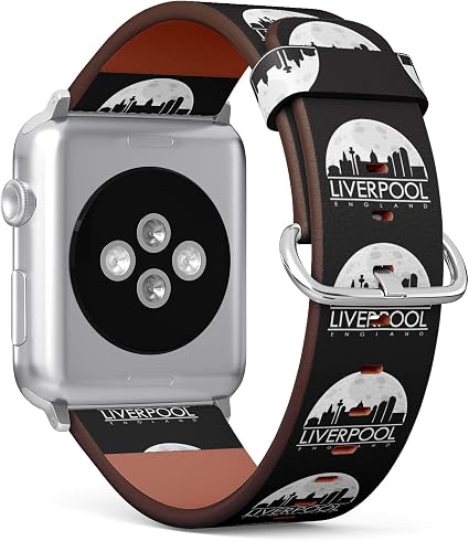 Amazon.com: (Liverpool Inglaterra Full Moon Night Skyline Silhouette Design  City) Correa de cuero con estampado para Apple Watch Series 4/3/2/1 gen,  repuesto para iWatch 1.496 in/1.575 in : Deportes y Actividades al
