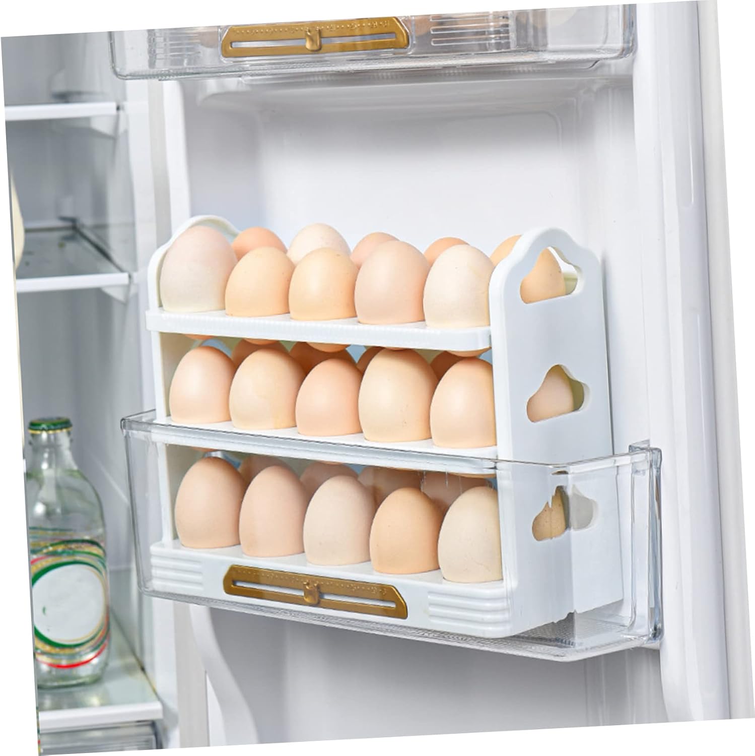 3pcs Egg Storage Box Multi-grids Egg Holder Reusable Egg Holder Eggs Storage Shelf Egg Tray for Home Fridge Egg Holder Egg Storage Holder Plastic Egg Container Egg Storage Shelf