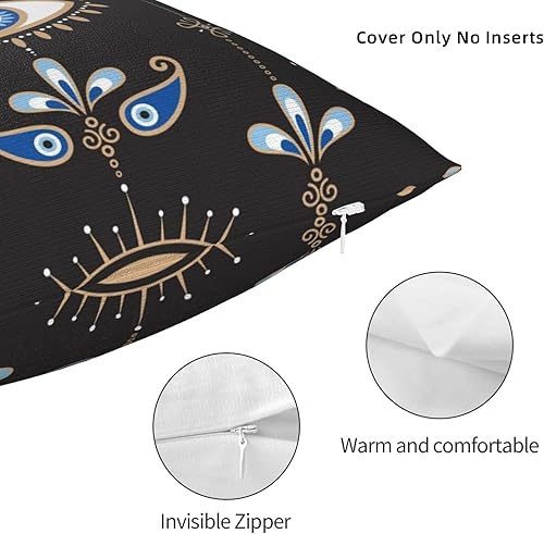 Miniatura 4 de Funda de almohada decorativa con símbolo oculto de mal de ojo, fundas de almohada cuadradas estándar para sofá, cama, 18 x 18 pulgadas