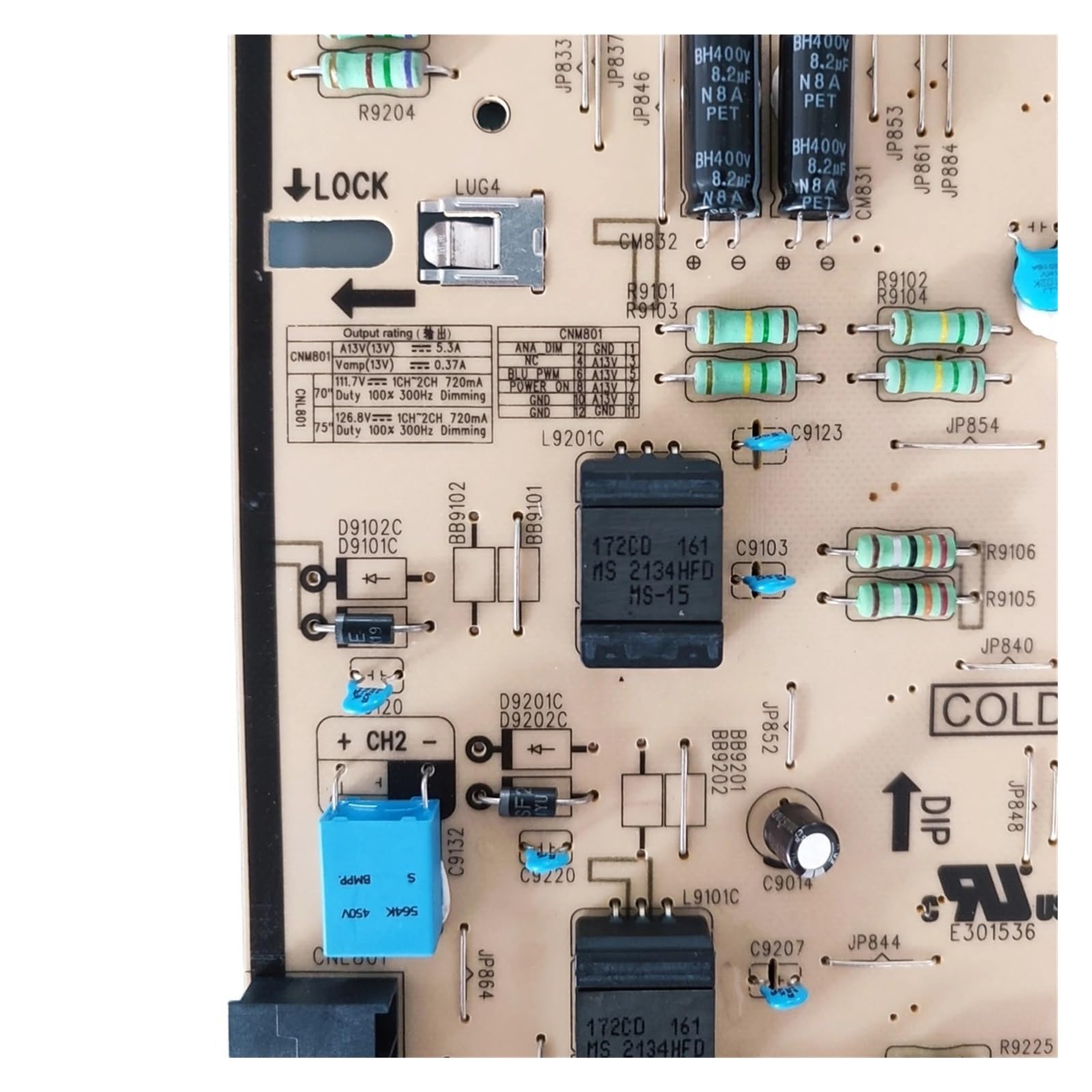 Carte d'alimentation TV BN44-01112A compatible UN75AU8000BXZA