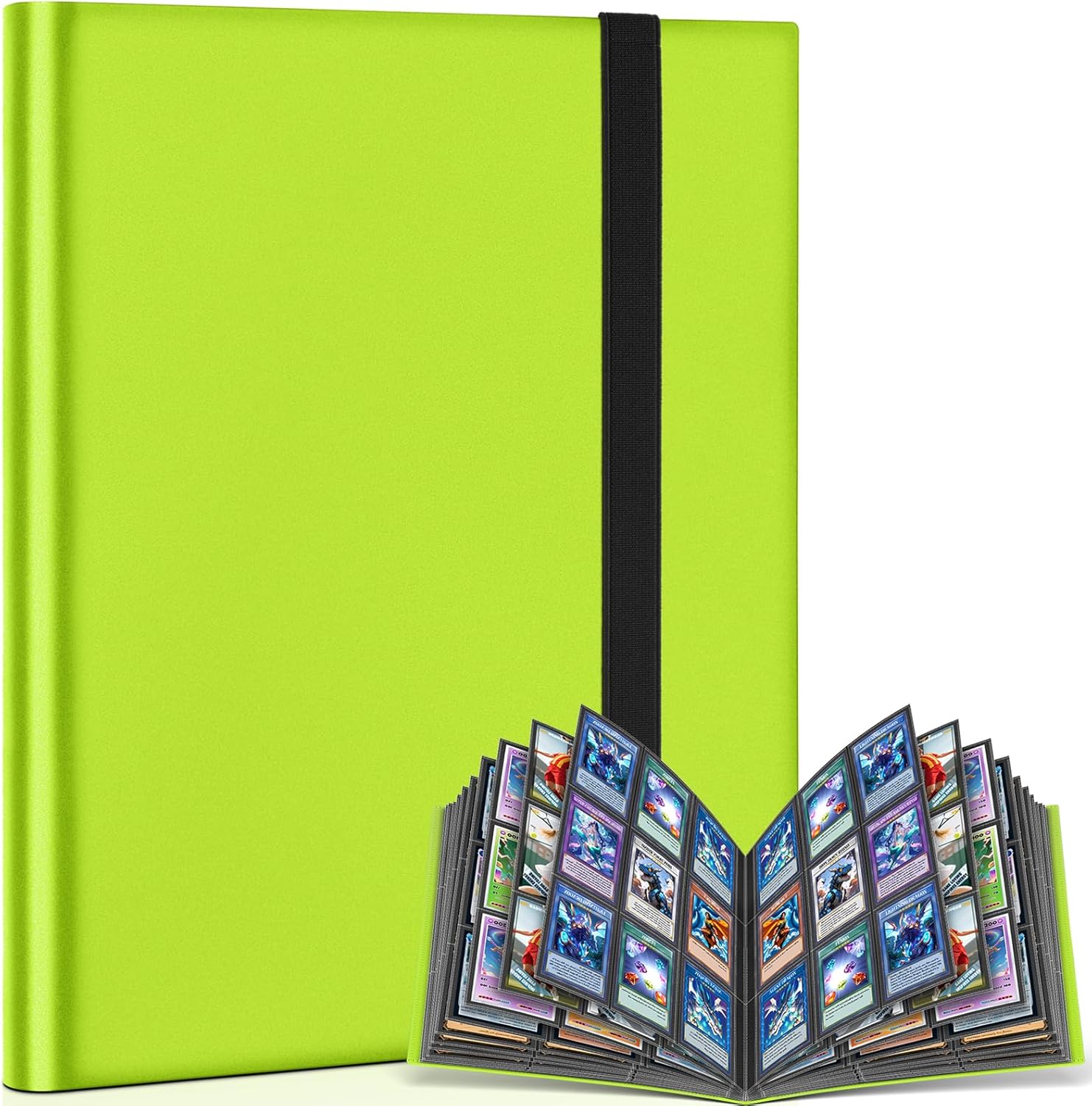 Keepro 9 Pockets Trading Card Binder Storage, 360 Pockets Collectible Trading Card Album with Elastic Strap Side Loading Card Folder Sport Card Binder for MTG, TCG, Baseball, Football Cards Black