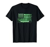 American Flag Binary Code Programmer T-Shirt