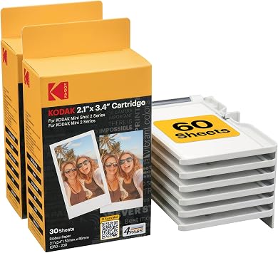 KODAK 4PASS Film Cartridge 2.1 x 3.4 (60 Sheets) for Kodak Mini 2 Retro and Mini Shot 2 Retro
