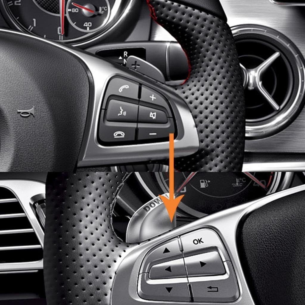 x xotic tech Driver Side Control Button Cover Trim Decoration, Compatible with Mercedes A B GLA GLS GLE CLS (Silver)