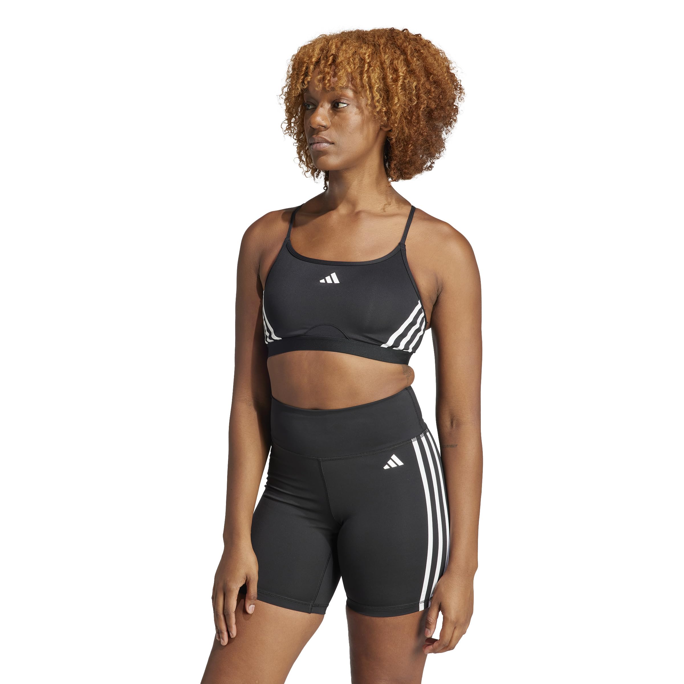 adidas Women Aeroreact Training Light Support Sports Bra, MAB Black/White