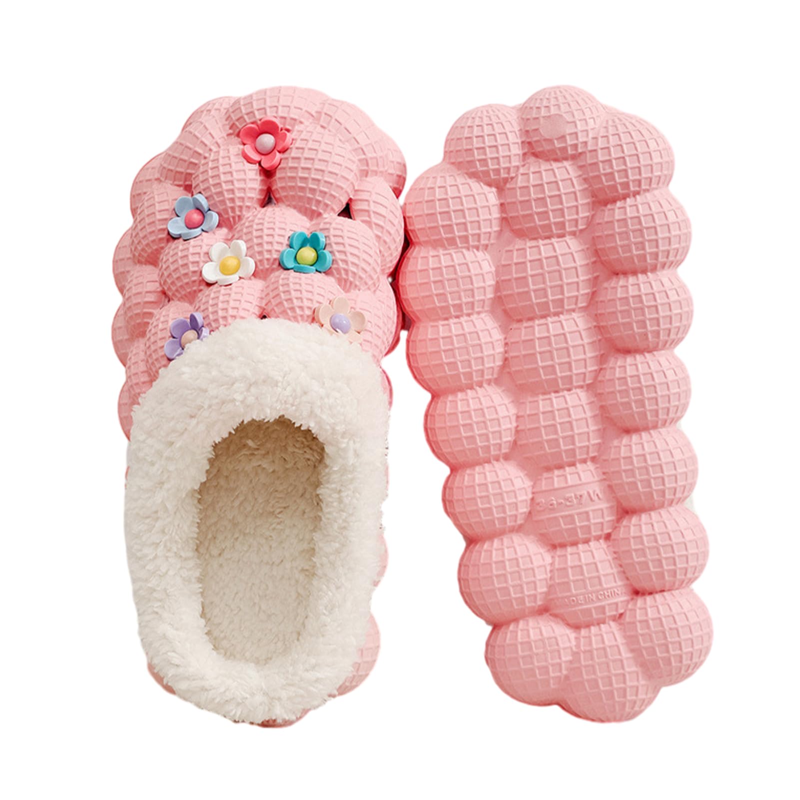 SOPTECMens Bubble Slides - Plush Lining Bubble Shoes for Massaging | Holiday Gifts Slippers Soft Comfortable for Boys, Girls Soptec