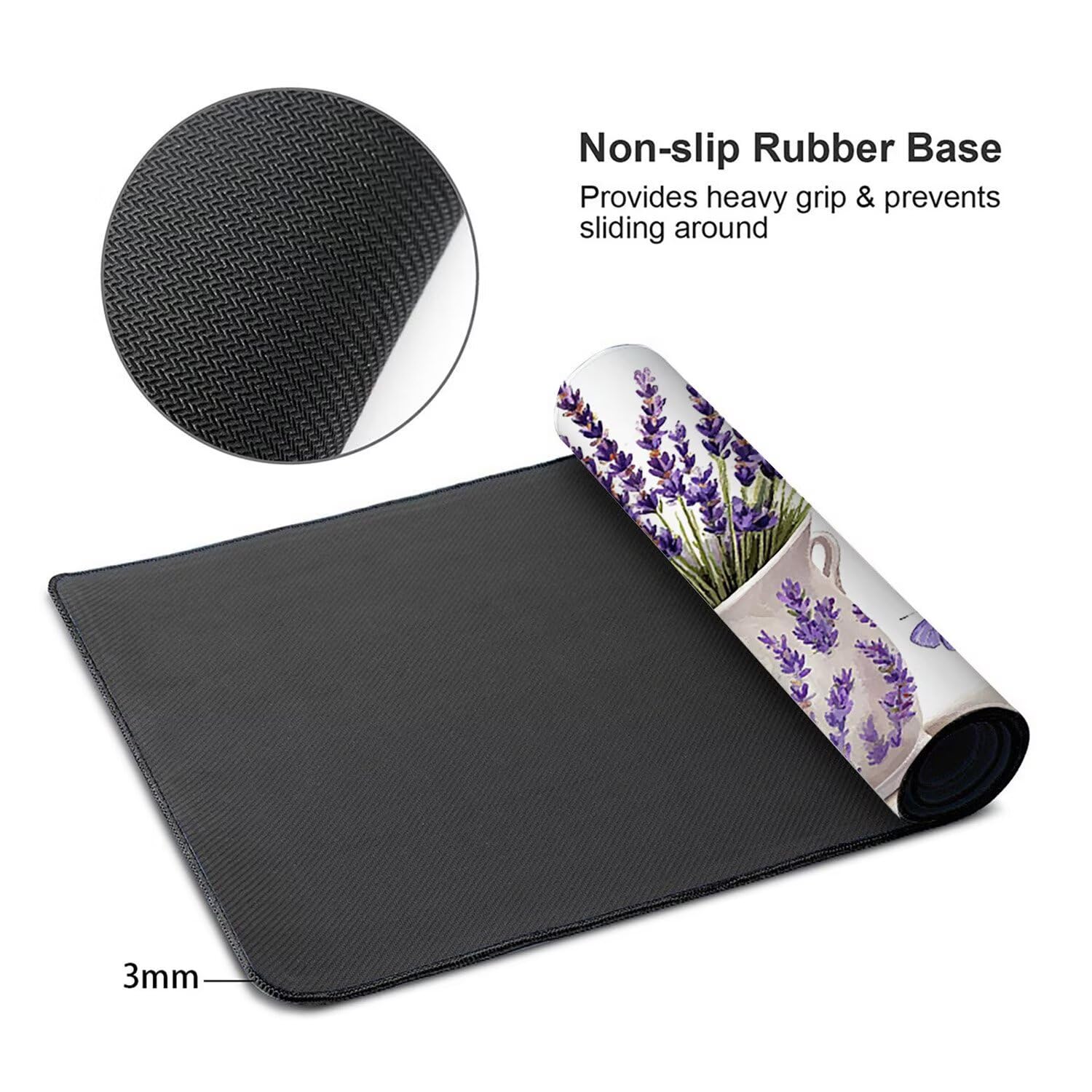 Podkładka pod mysz do gier XXL Mousepad 1000 x 500 mm, duża podkładka pod biurko z antypoślizgową gumową podstawą dla graczy, poprawia precyzję i szybkość (lawendowe motyle) X-935