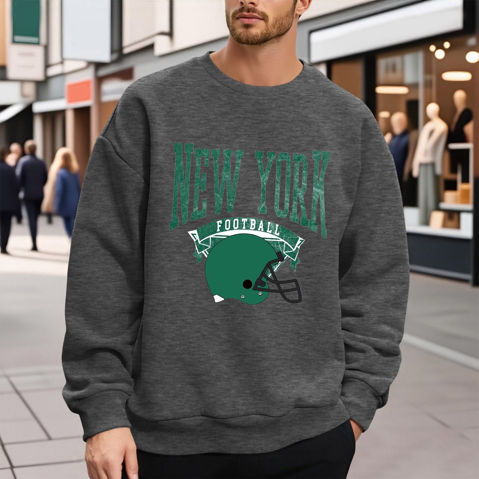 Generisch Felpa oversize da uomo con cappuccio da calcio con logo stampato, comoda felpa in misto cotone per vacanze e tempo libero, felpa casual alla moda per stile hip-hop, da XXL a XXXL