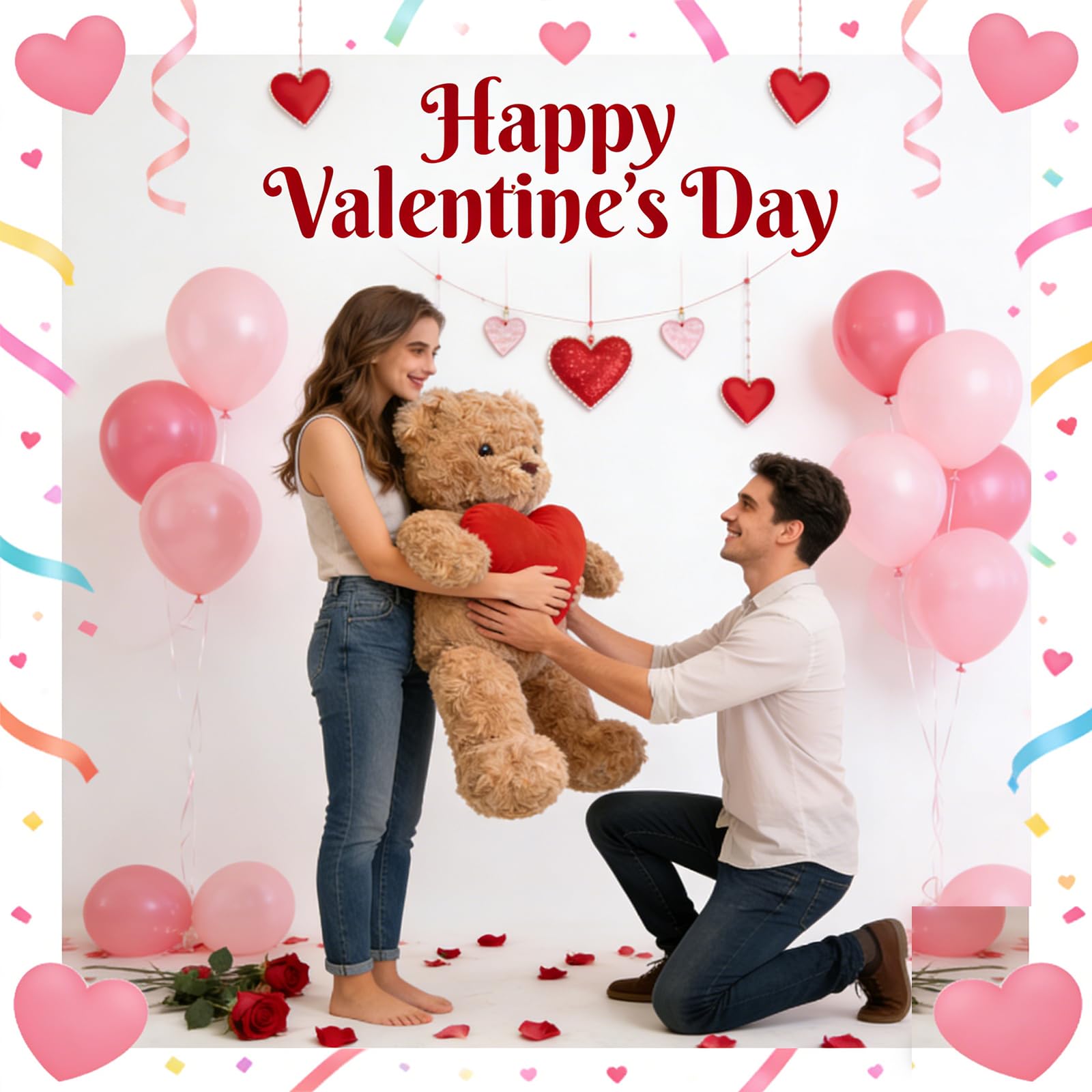 Osito De Peluche Gigante Personalizado con Corazón 50 cm A 125 cm, Big Teddy Bear con Texto Y Foto Personalizable como Osito De Peluche Regalo para San Valentín Navidad Cumpleaños