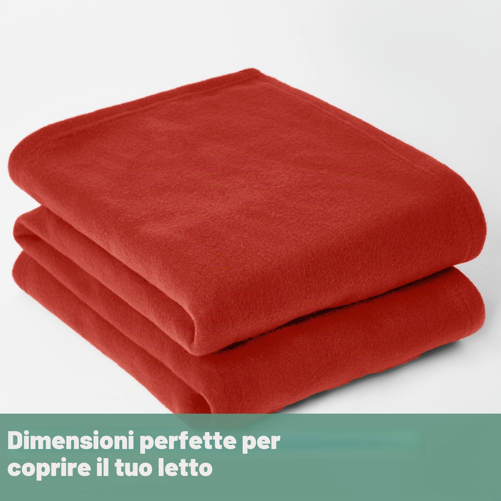 Dreamscene morbido copriletto coperta Tinta Unita Rosso rosso – 120 x 150 cm