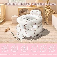 Vista 2 de Asiento inflable para bebé de 3 a 36 meses, silla de bebé con cerca y bomba de aire incorporada, asiento de piso inflable para bebé con soporte