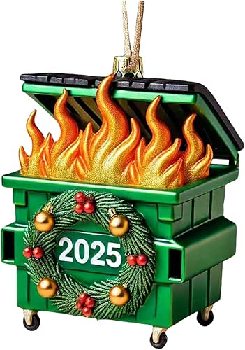 Dumpster Fire Christmas Ornament 2025 - Funny Dumpster Fire Ornaments,