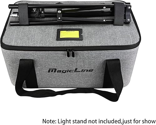 Vista 7 de MagicLine Bolsa portátil de equipo de estudio fotográfico de 21.7 x 12.6 x 10.6 pulgadas, funda de transporte resistente semirrígida para cámara