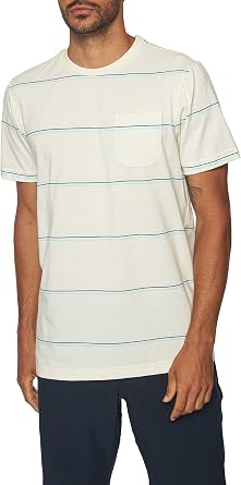 ONEILL Mens Striped T-Shirt - Comfortable Graphic Tees for Men - Screen Printed Short Sleeve Shirt with Front Pocket