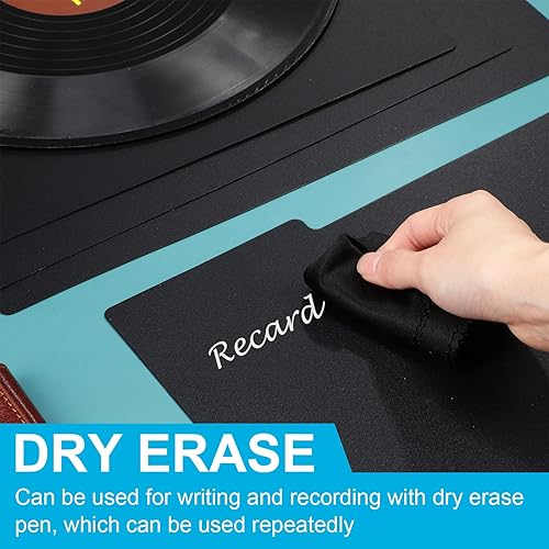 Miniatura 5 de 30 separadores de discos de 12.5 x 13.49 pulgadas, accesorios de discos de vinilo con calcomanías blancas A-Z para organizar la protección de