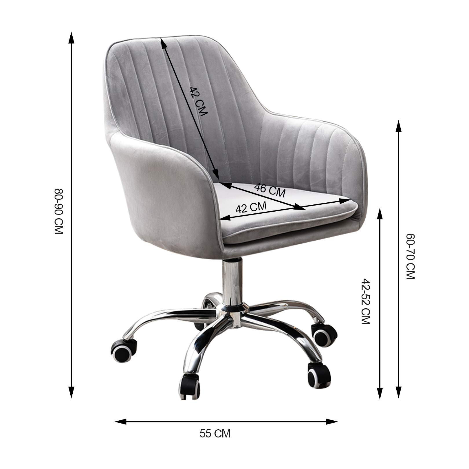 Ergonomiczne aksamitne obrotowe krzesło biurkowe do domowego biura, krzesło zadaniowe o udźwigu 150 kg