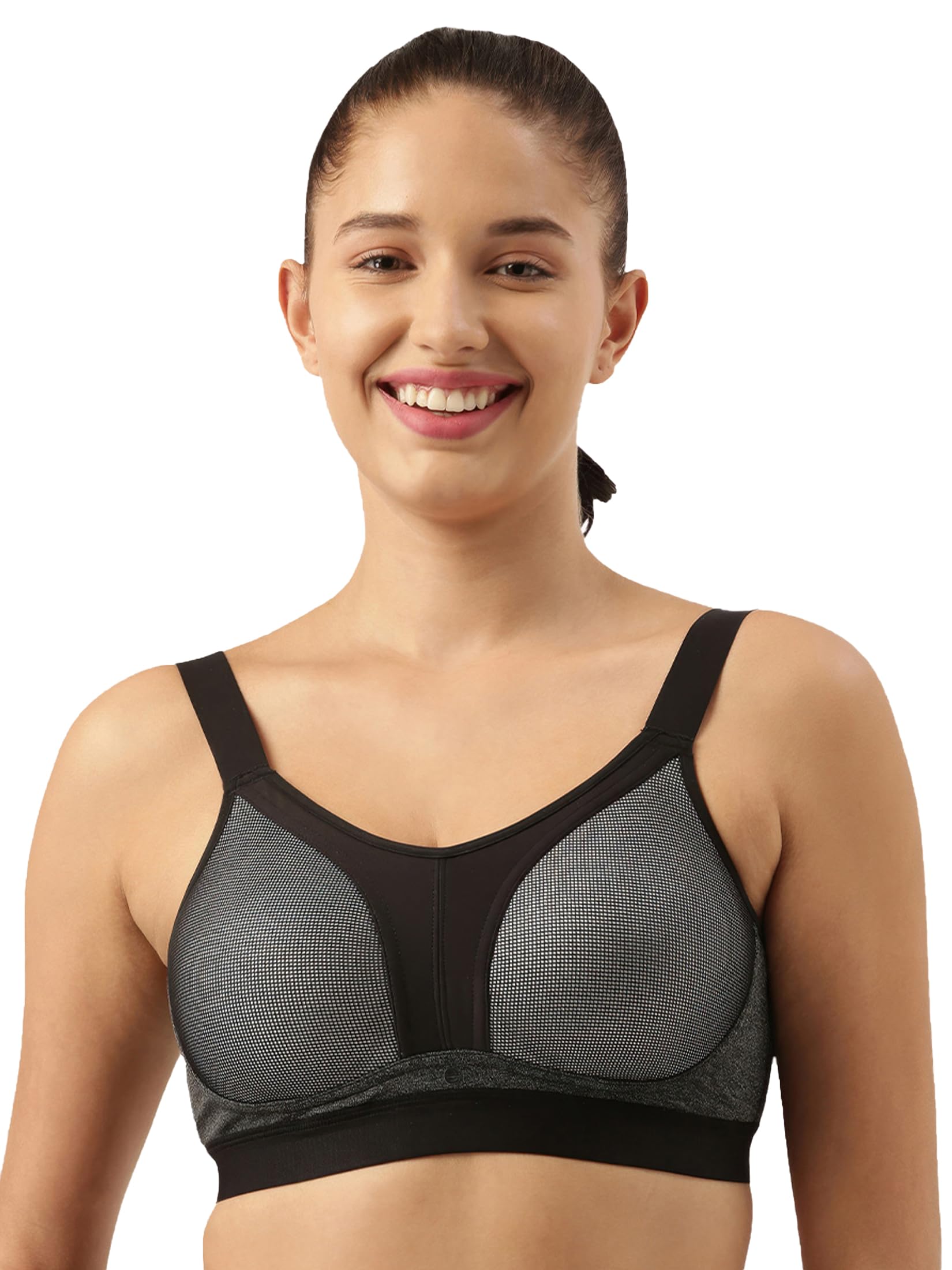 Enamor Women's Polyester Blend Non-Wired Sports Workout Bra - Padded, Full Coverage, Y-Panel Provides Vertical Bounce Control, and No-Spill, No-Jiggle-picture-35