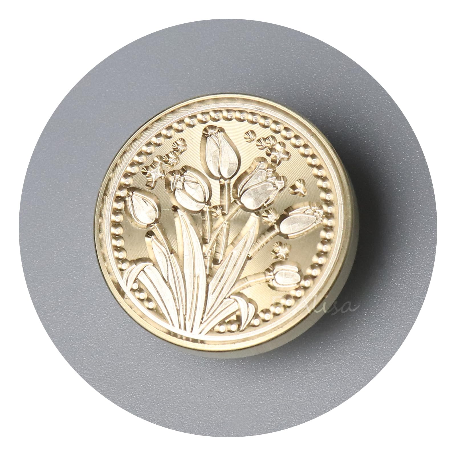 fsalisa Botanical Sealing Wax Stamp Head Tulip Brass Head without Handle Flower Plant Wax Seal Stamp Head Embellishment Wedding Invitations