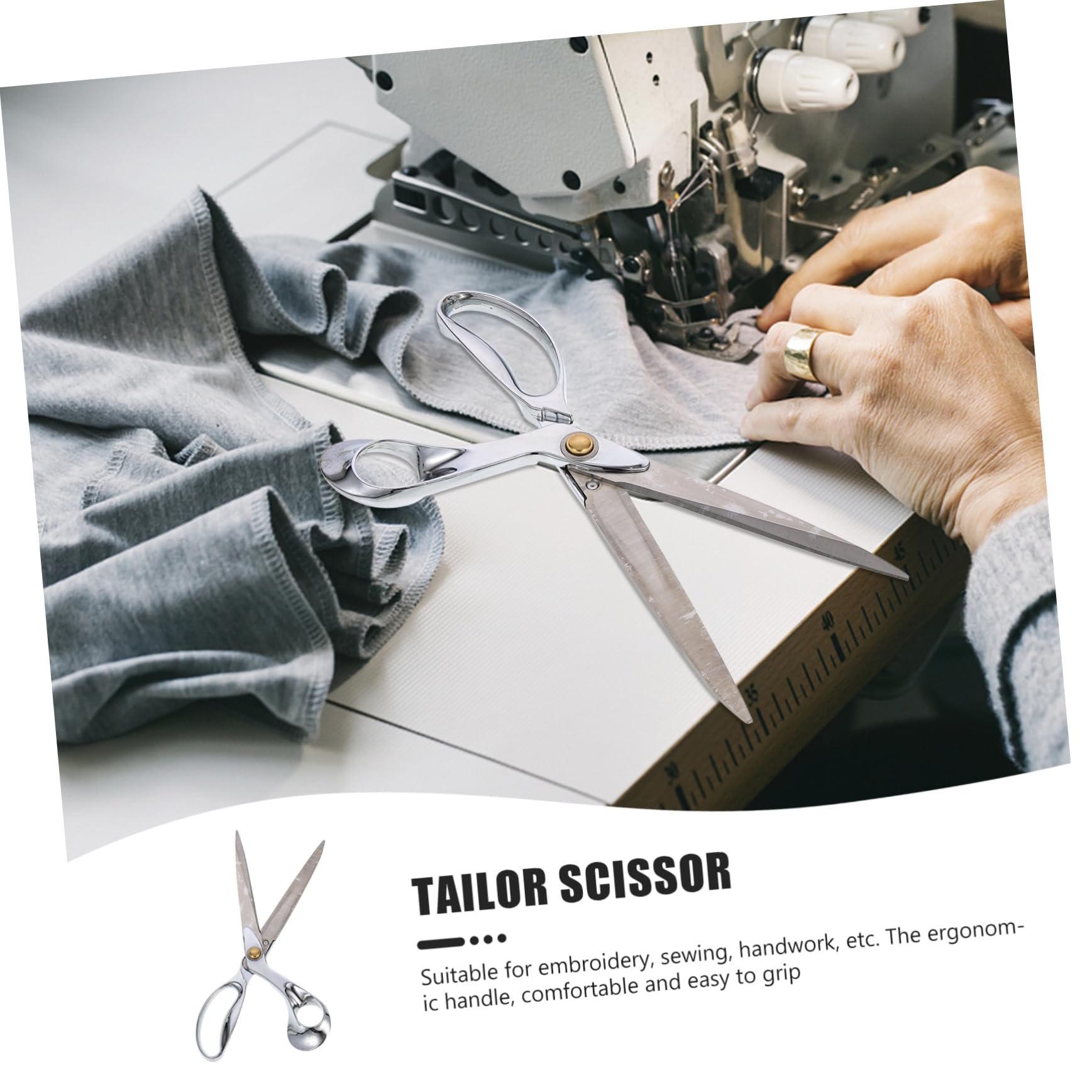 Ciseaux de Tailleur en Acier Inoxydable Argenté pour Coupe de Denim