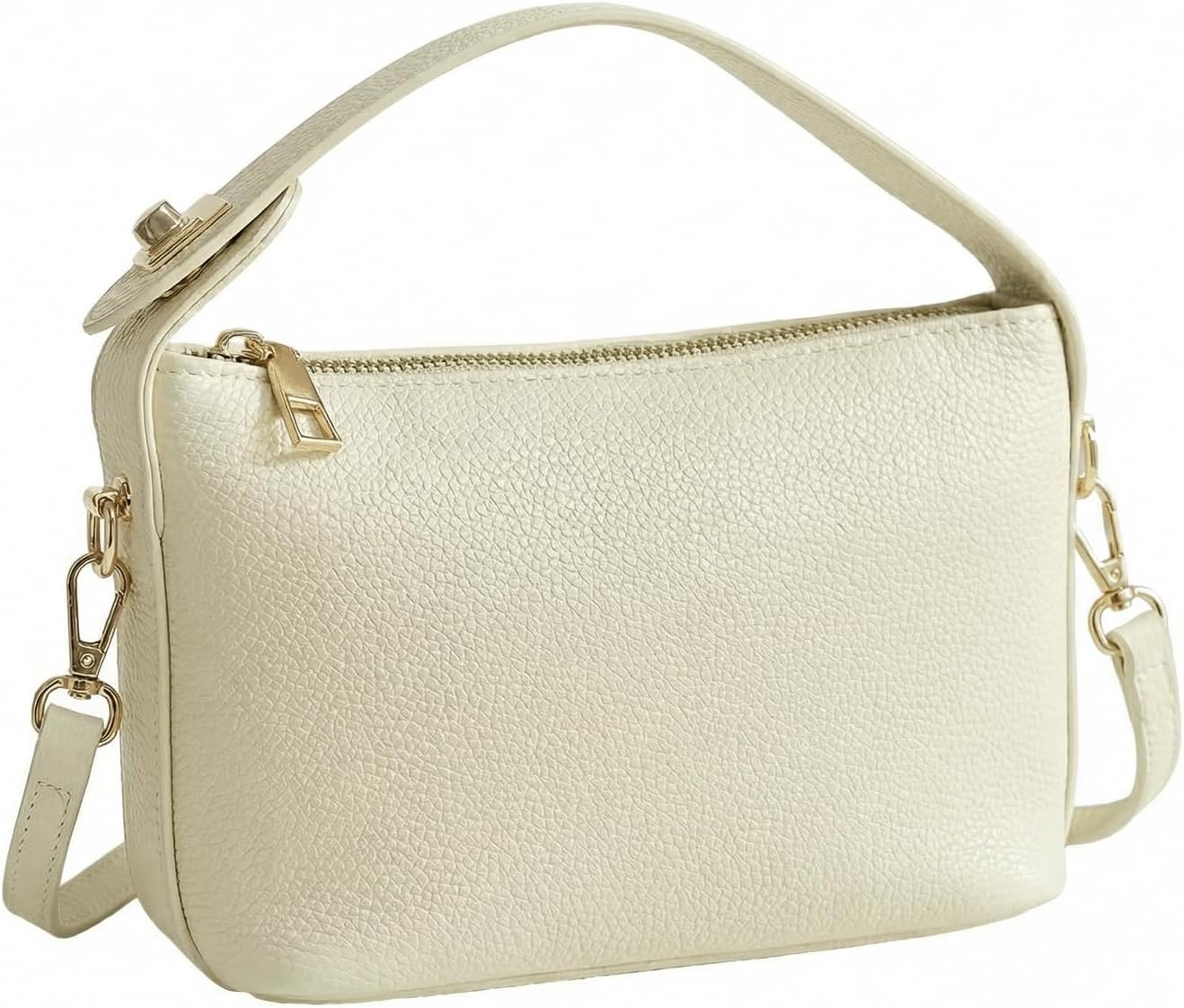 Portable Small Crossbody Bag for Women, Vegan Leather Square Shoulder Purse with Top Handle and Secure Lock
