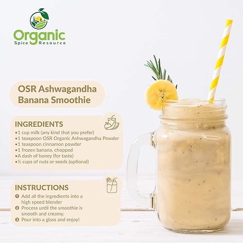 Miniatura 5 de SHOPOSR - Polvo orgánico de raíz de Ashwagandha  8 onzas  Probado en laboratorio para pureza  Bolsa de papel kraft resellable, sin OMG, ginseng