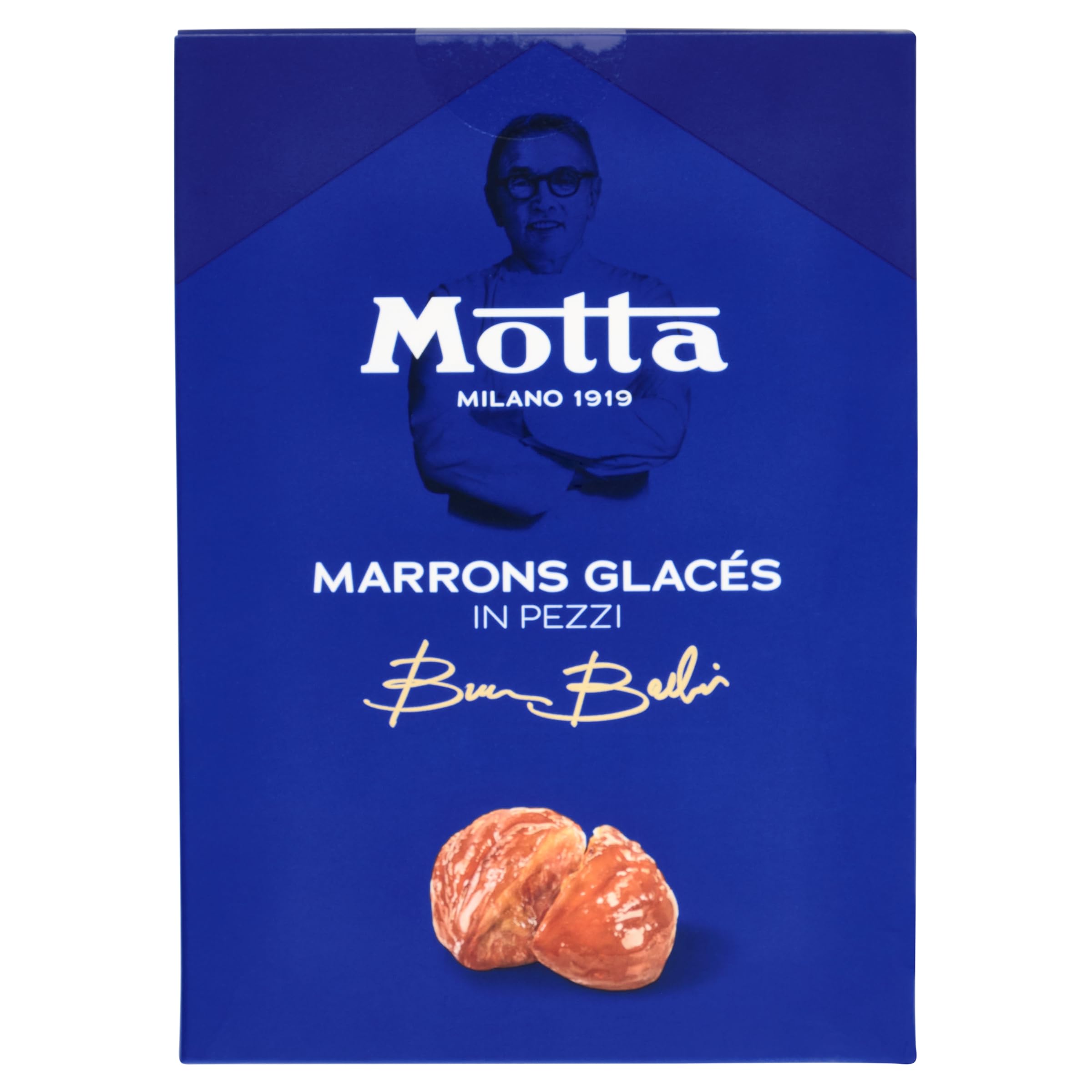 Motta Marrons Glacés in pezzi Kastanien Süßlich 100% Italian 350g in Stücken im Kasten