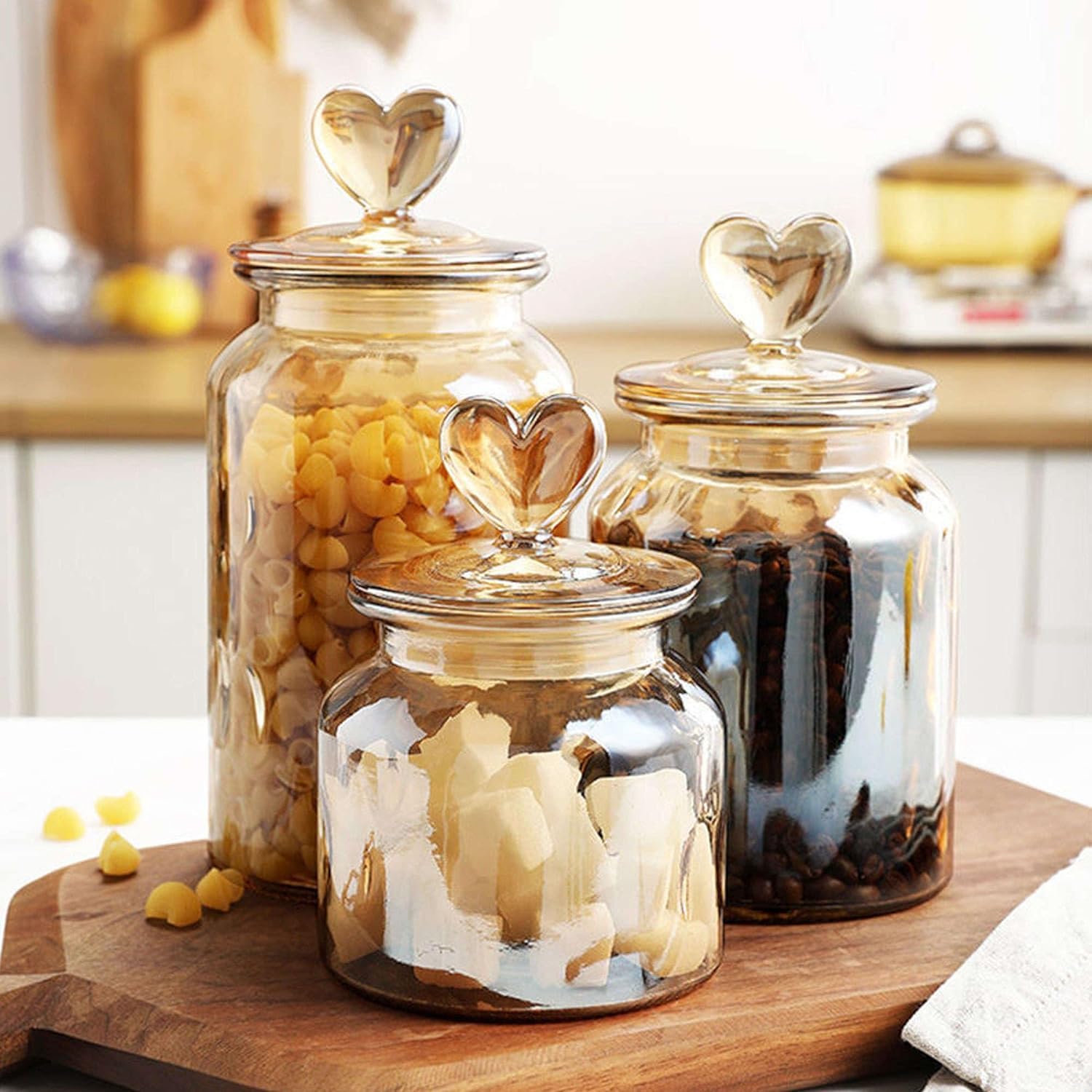 Teedose, Vorratsdosen aus Glas – Bonbonglas klarem, Vorratsdose for Kekse, Snacks, Trockenfrüchte und Nüsse Gitter 11 x 22,5 cm