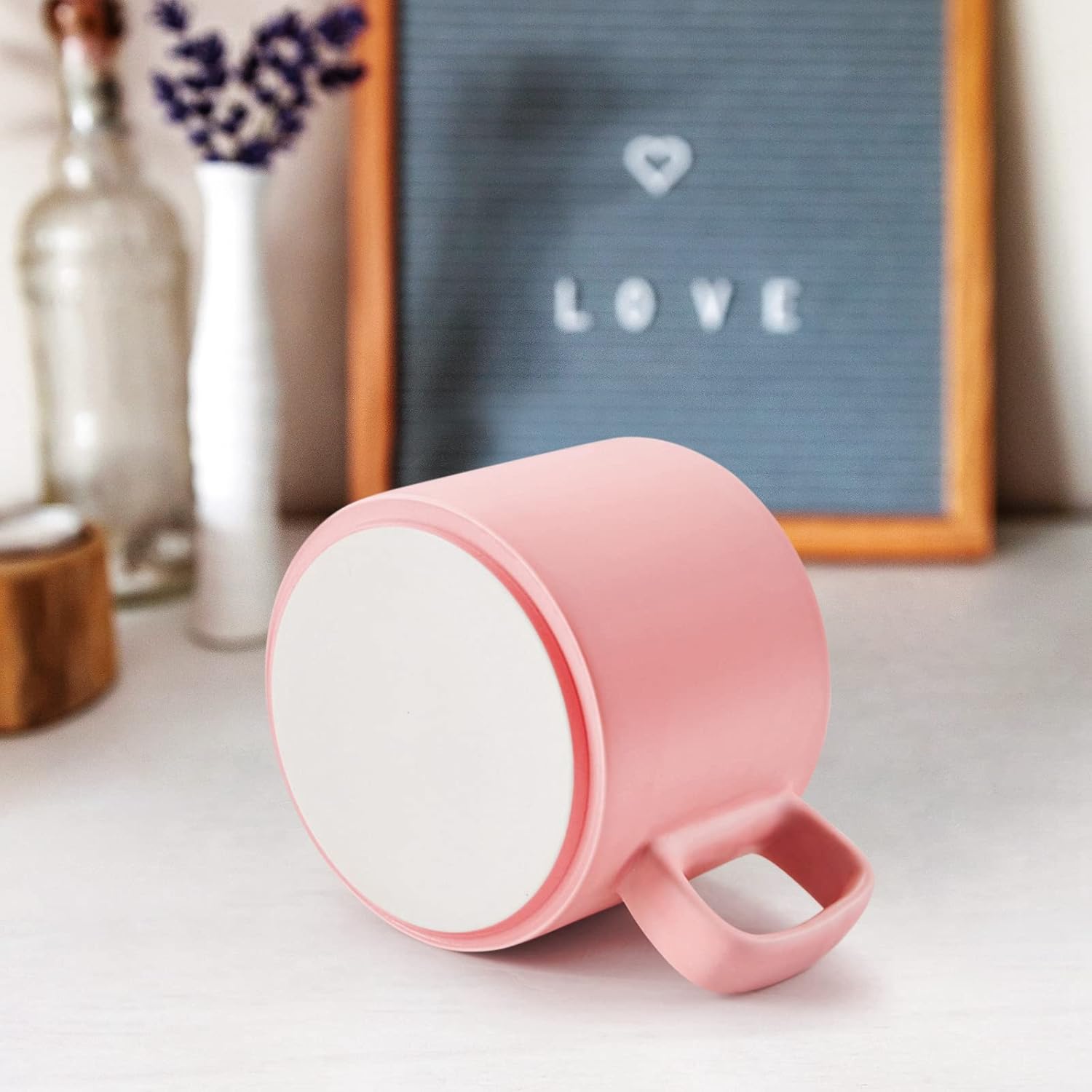 VOBAGA Coffee Mug 11 oz Tea Cup with Flat-Bottom Warming Coffee Milk for Office and Home (Green) - Image 4