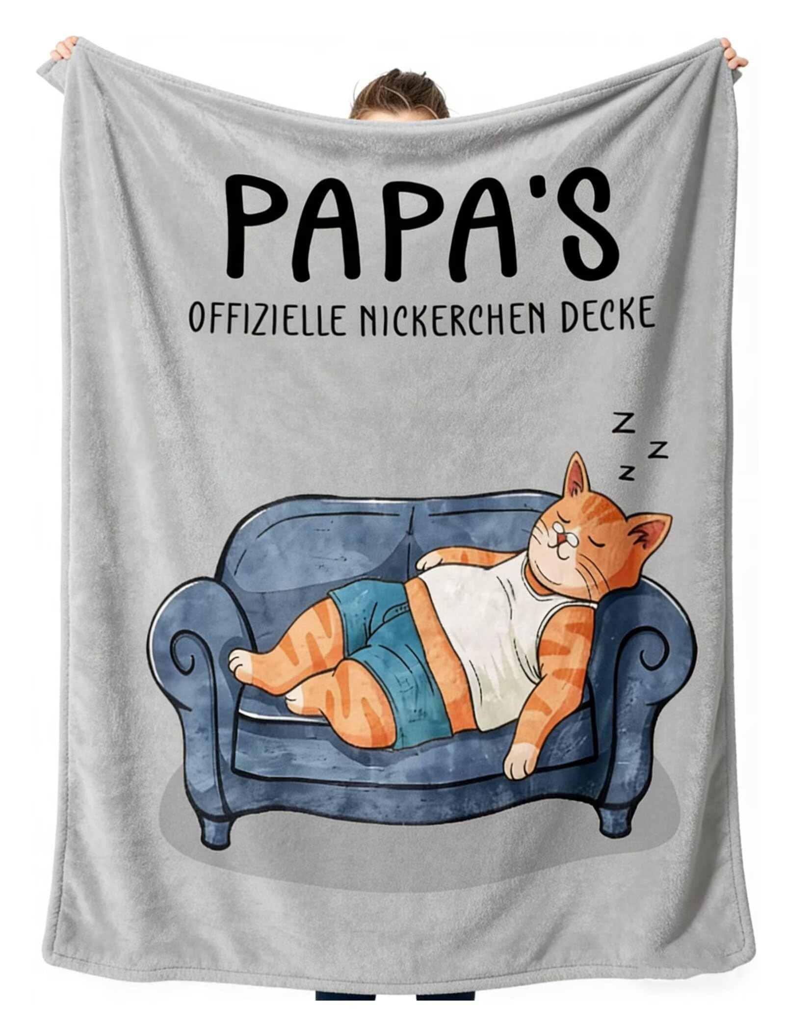 Aevmsor Vatertagsgeschenk - Vatertagsgeschenke für Papa, Kuscheldecke An Meinen Papa Decke, Weiche Flanell Wohndecke mit Katzenmotiv, Geschenke für Vater zum Geburtstags Weihnachten, 130x170cm